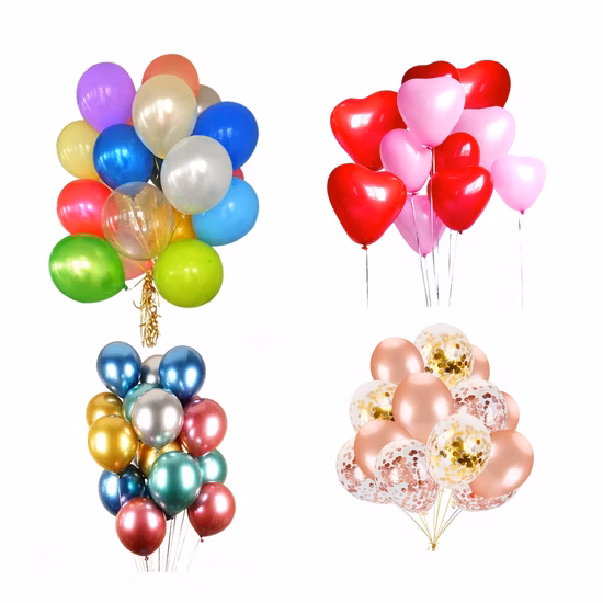 Fournitures de fête en gros, décoration d'anniversaire de mariage, jouet gonflable de dessin animé pour bébé, bâton lumineux en aluminium, Globos LED en Latex d'hélium, ballon publicitaire personnalisé